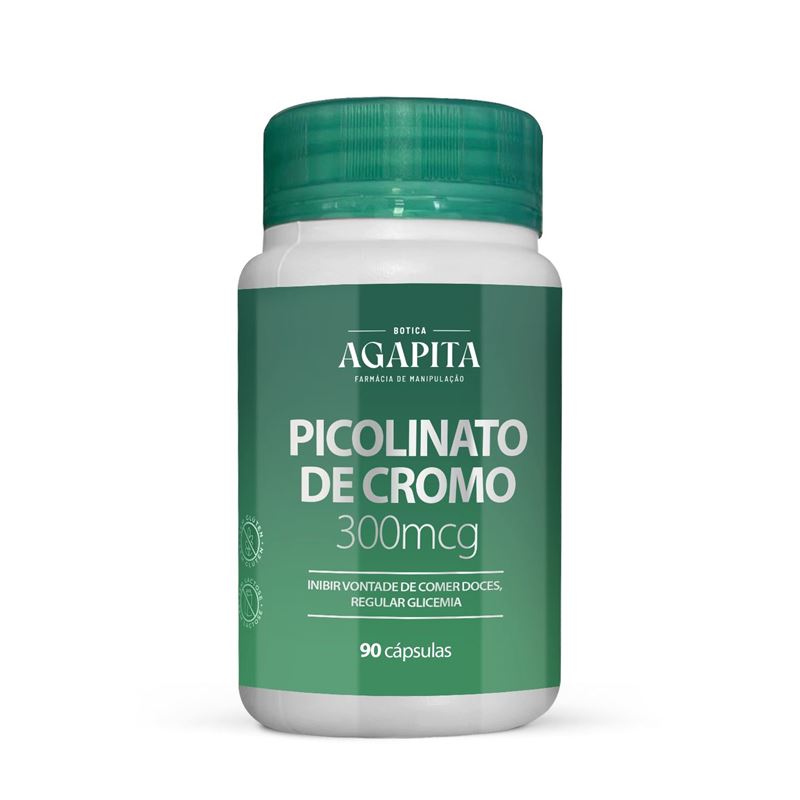 Picolinato de Cromo 300mcg 90 Cápsulas