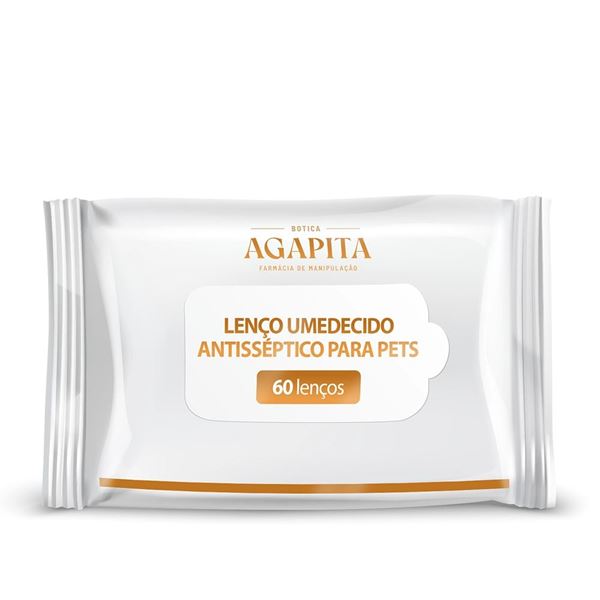 Lenço Umedecido Antisséptico para Pets 60 Lenços